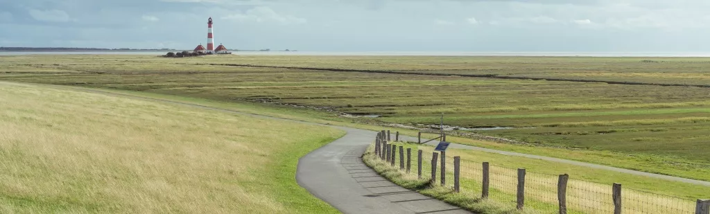 Küstenlandschaf in Nordfriesland am Deich