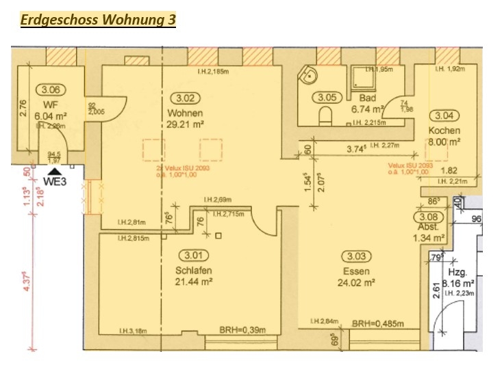 Grundriss EG Wohnung 3